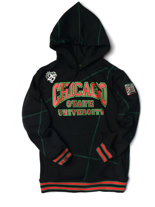 FTP Chicago State University AACA Original 92 Frankenstein Stitched Hoodie Black/Kelly Green Frankenstein Hoodie white background product image