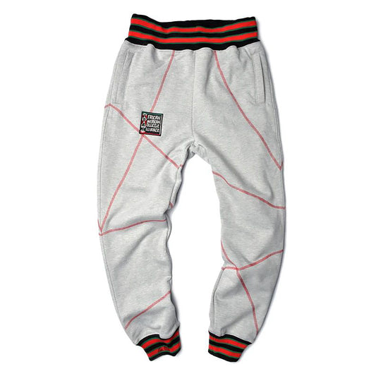 FTP Original 92 Frankenstein Stitched Sweatpants MDH.Grey / Red Central State University Frankenstein Sweatpants white background product image