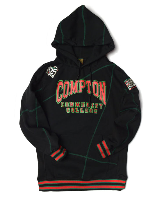 FTP Compton Community College AACA Original 92 Frankenstein Stitched Hoodie Black/Kelly Green Compton College Frankenstein Hoodie white background product image