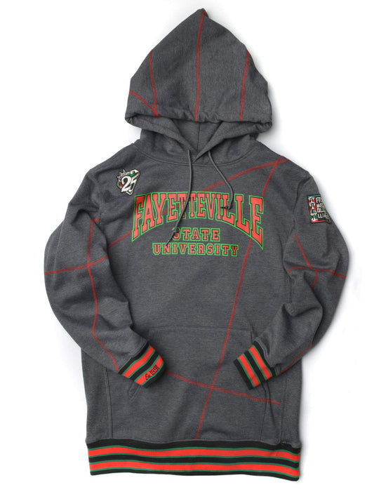 FTP Fayetteville State University Original 92 Frankenstein Stitched Hoodie Charcoal Grey / Red Frankenstein Hoodie white background product image