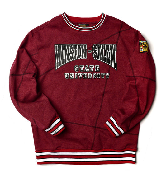 Winston-Salem State University Original '92 "Frankenstein" Crewneck Red Heather/Black Frankenstein Crewneck white background product image