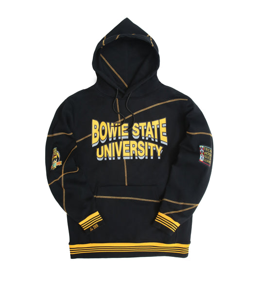 Bowie State University 93 Frankenstein Hoodie Black/Gold Frankenstein Hoodie white background product image