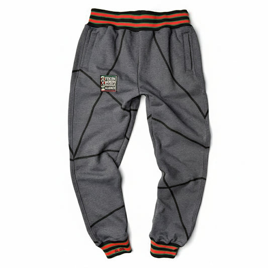 FTP Original 92 Frankenstein Stitched Sweatpants Charcoal/Black Malcolm X College Frankenstein Sweatpants white background product image