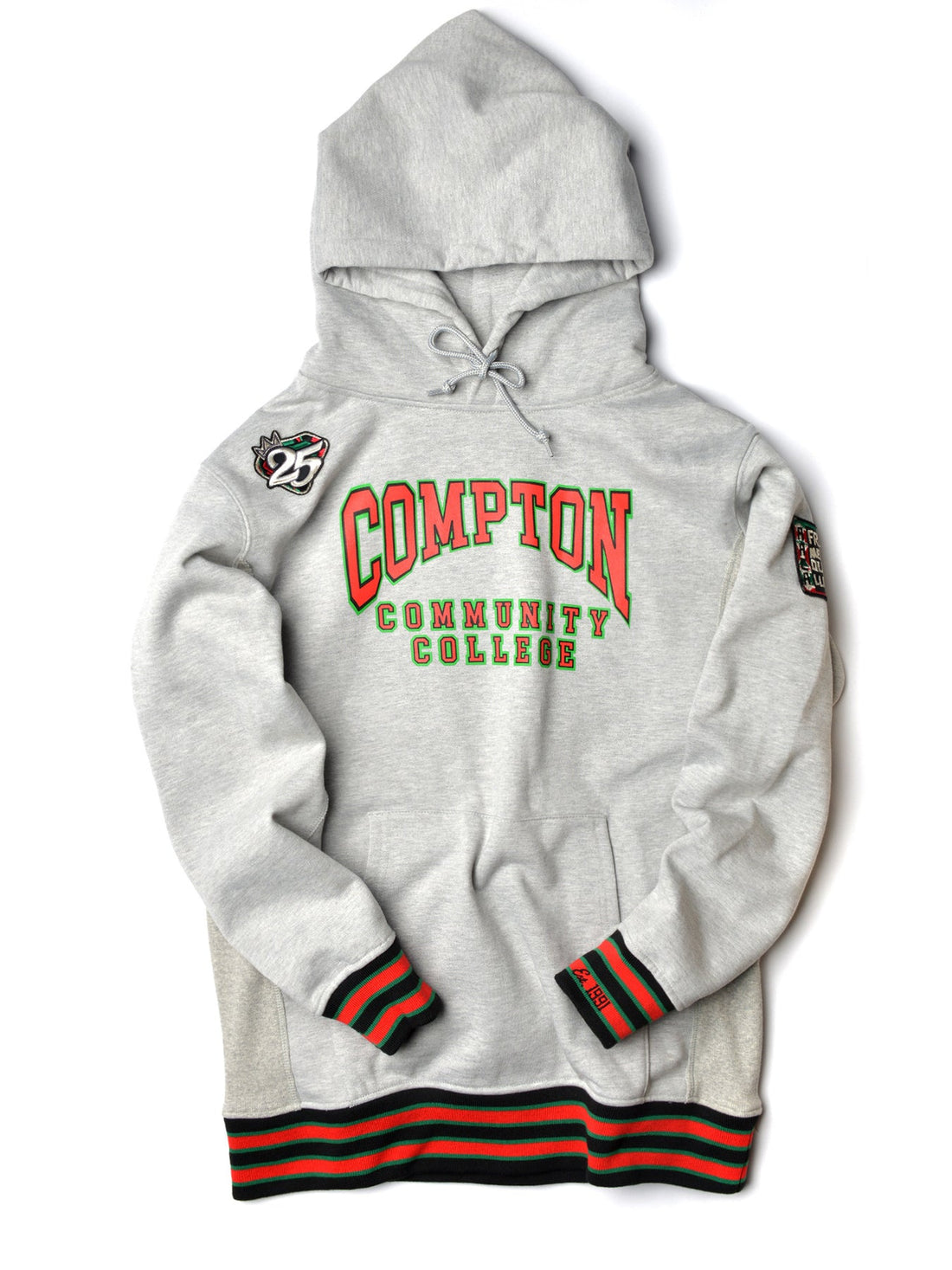 FTP Compton Community College Classic 91 Hoodie MDH. Grey