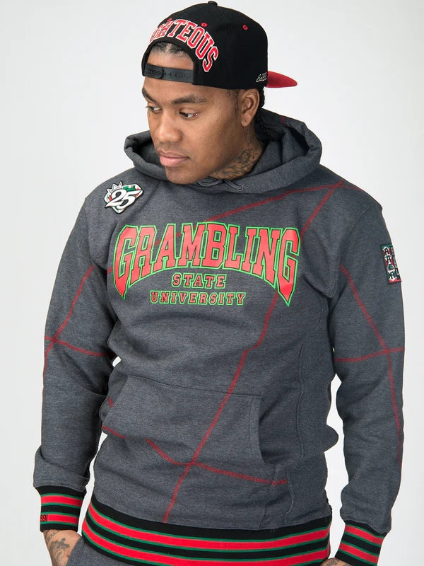FTP Grambling State University AACA Original 92 Frankenstein Stitched Hoodie Charcoal/Red