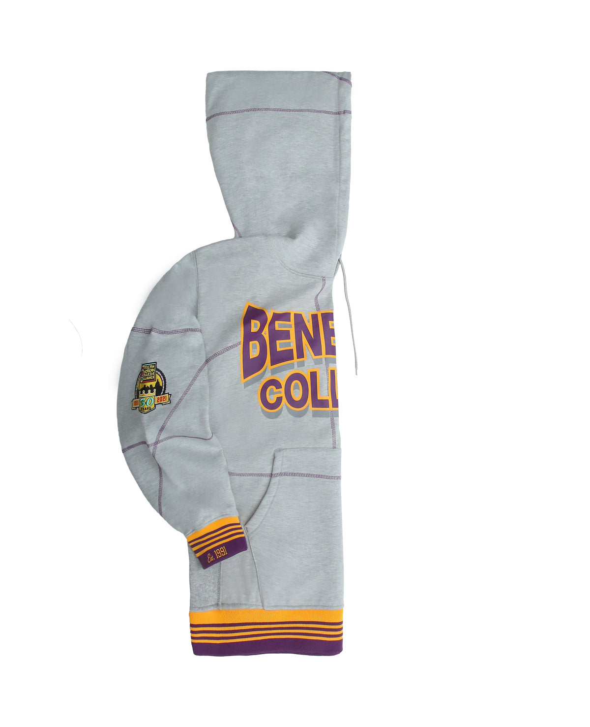Benedict University 93 Frankenstein Hoodie MDH.Grey / Purple / Gold Benedict College Frankenstein Hoodie alternate product image
