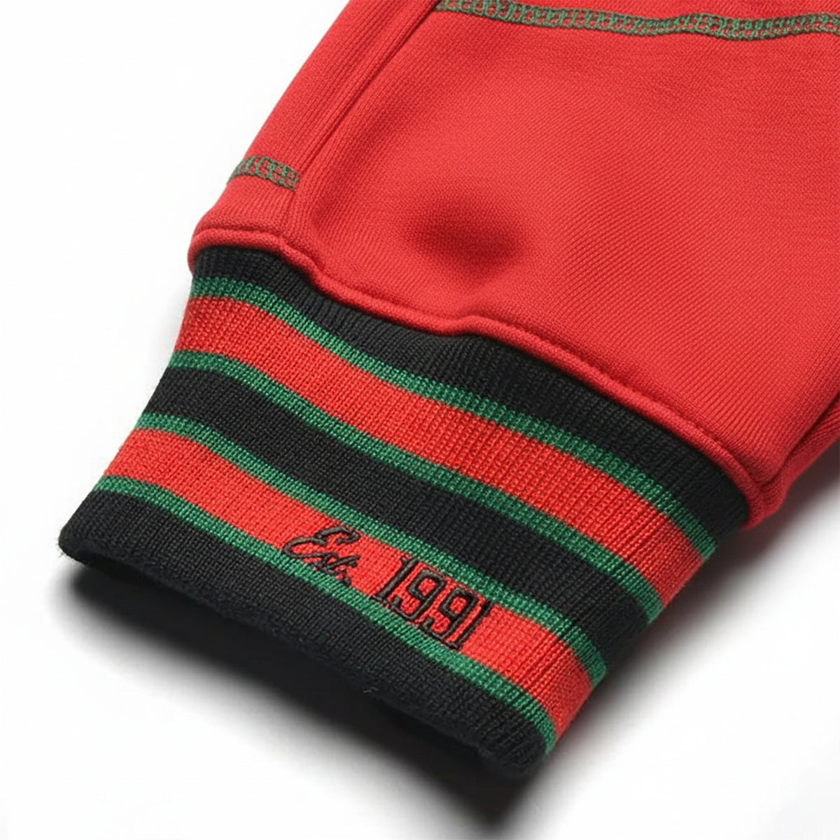 FTP Original 92 Frankenstein Stitched Sweatpants Red / Kelly Green Malcolm X College Frankenstein Sweatpants alternate product image