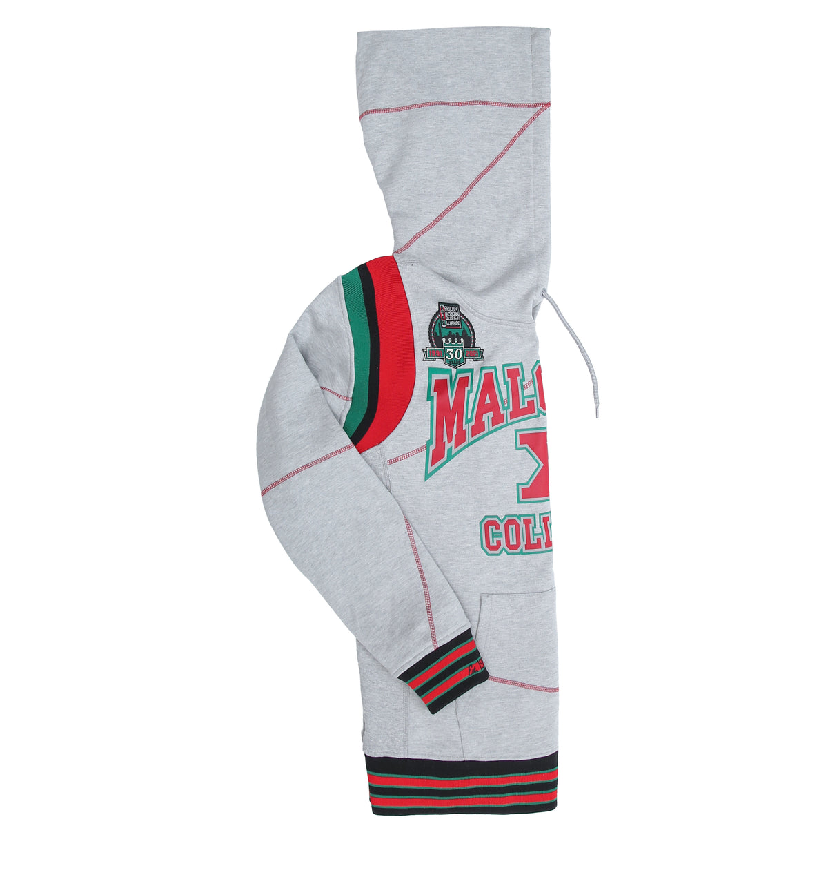 30th Anniversary FTP Malcolm X Frankenstein Stitched Hoodie MDH.Grey / Red Malcolm X College Frankenstein Hoodie alternate product image
