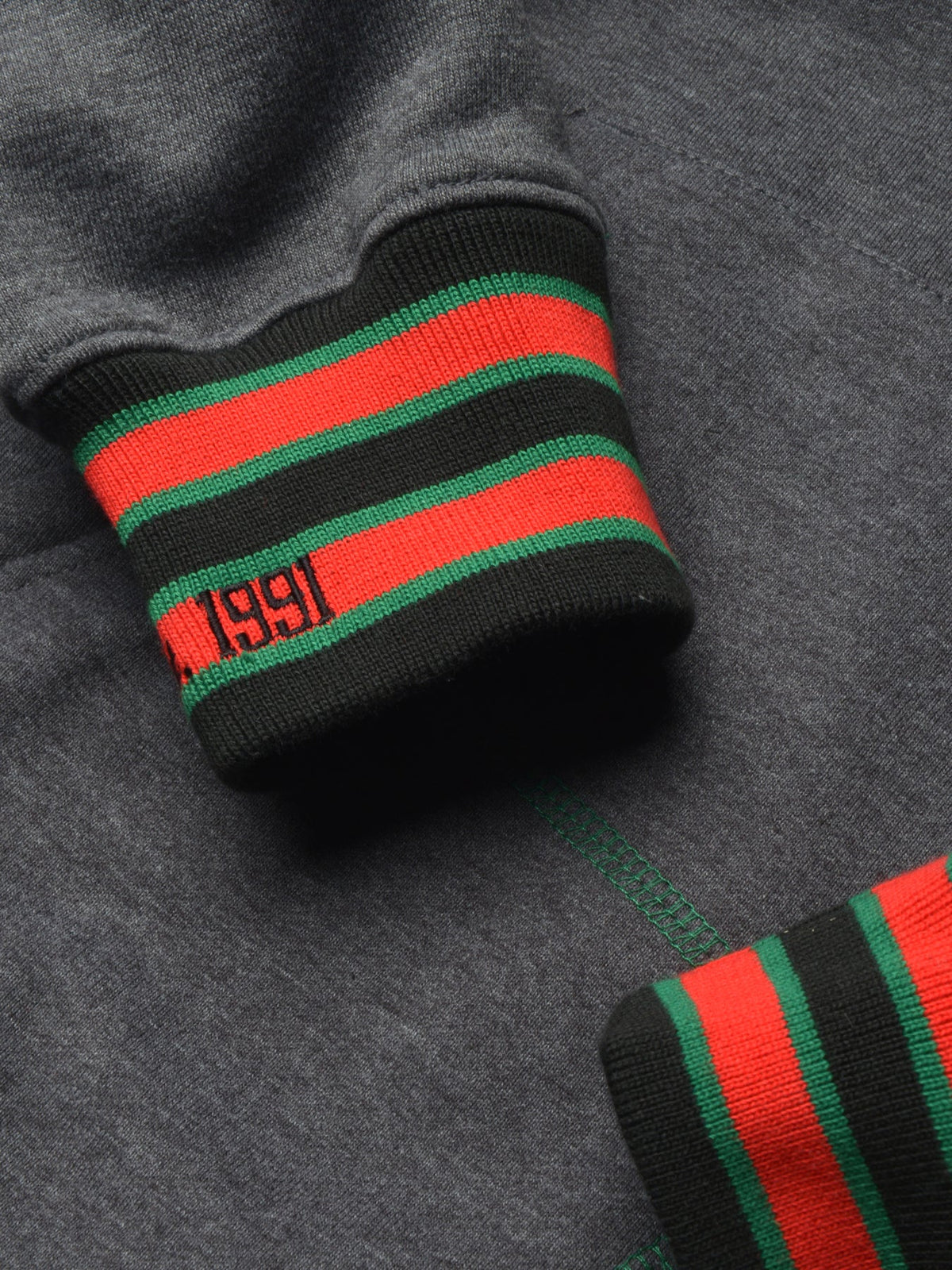 FTP Florida A&M University Original '92 Frankenstein Stitched Hoodie Charcoal Grey Kelly Green Frankenstein Hoodie detail image