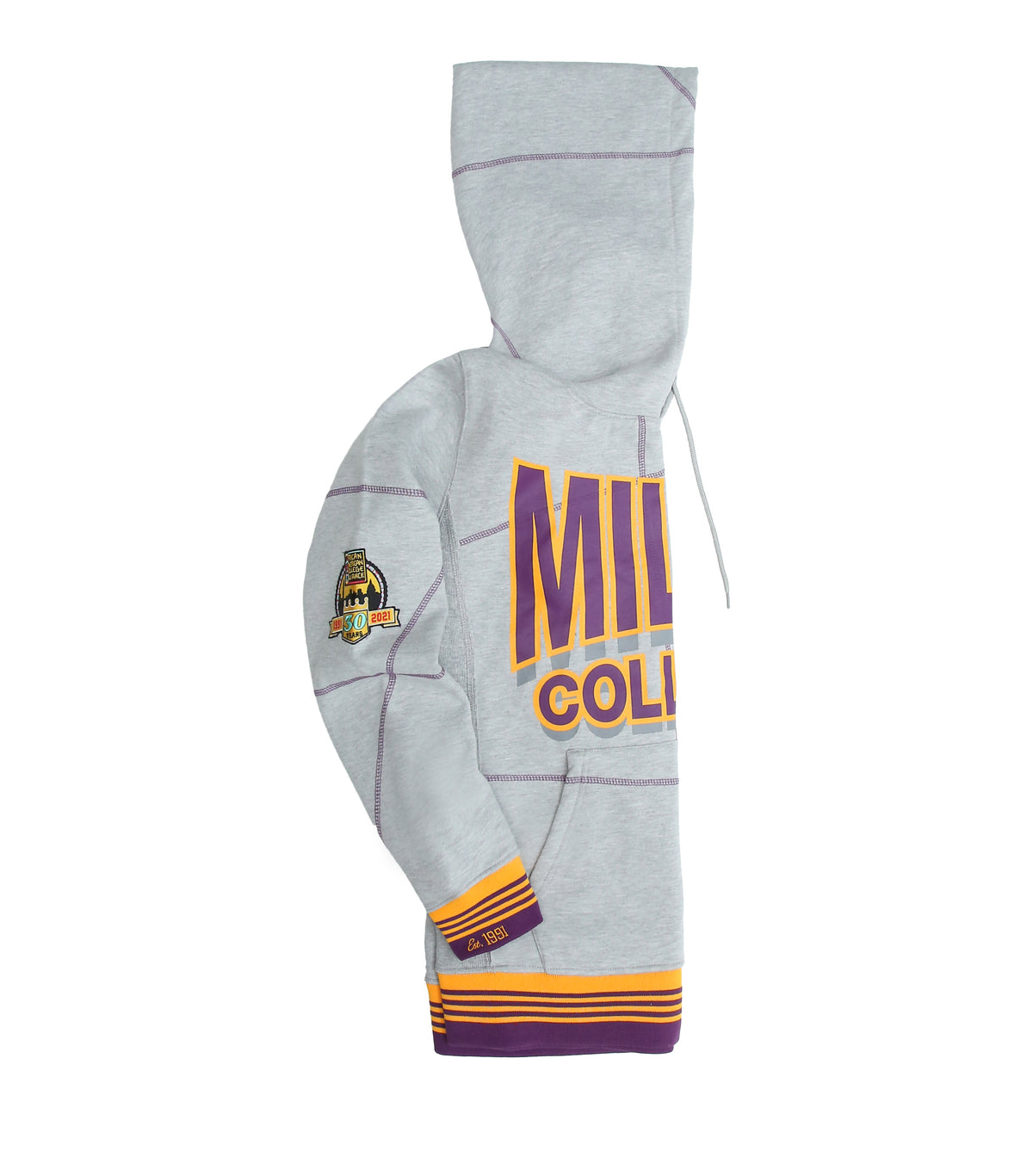 Miles University 93 Frankenstein Hoodie MDH.Grey / Purple / Gold Miles College Frankenstein Hoodie alternate product image