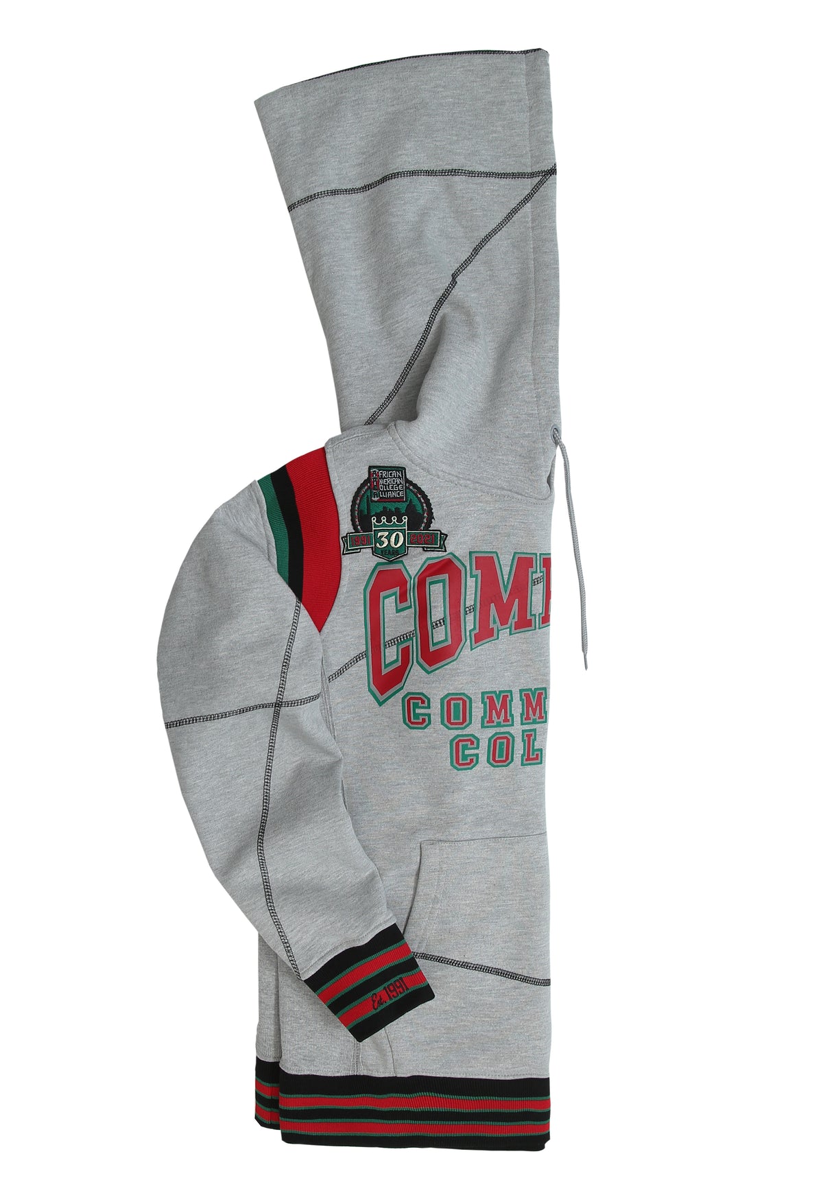 30th Anniversary FTP Compton Community College Frankenstein Stitched Hoodie MDH.Grey / Black Compton College Frankenstein Hoodie alternate product image