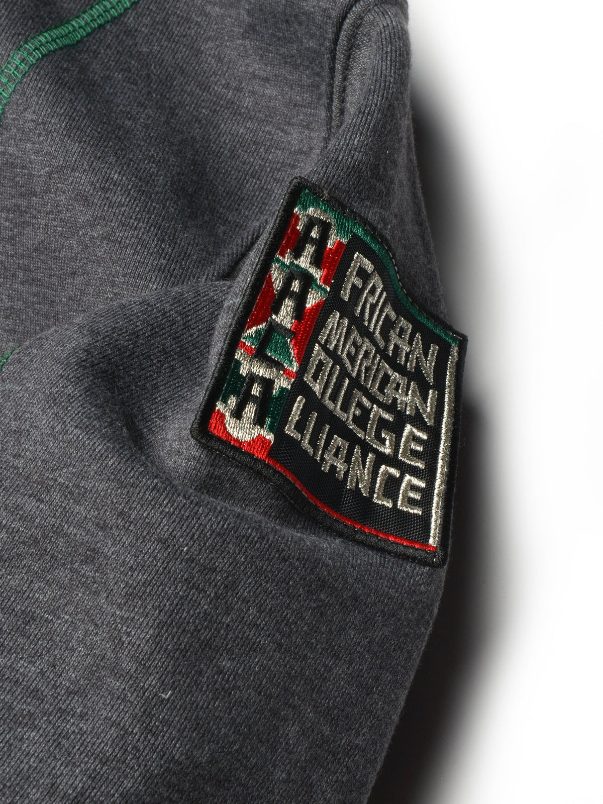 FTP Florida A&M University Original '92 Frankenstein Stitched Hoodie Charcoal Grey Kelly Green Frankenstein Hoodie detail image