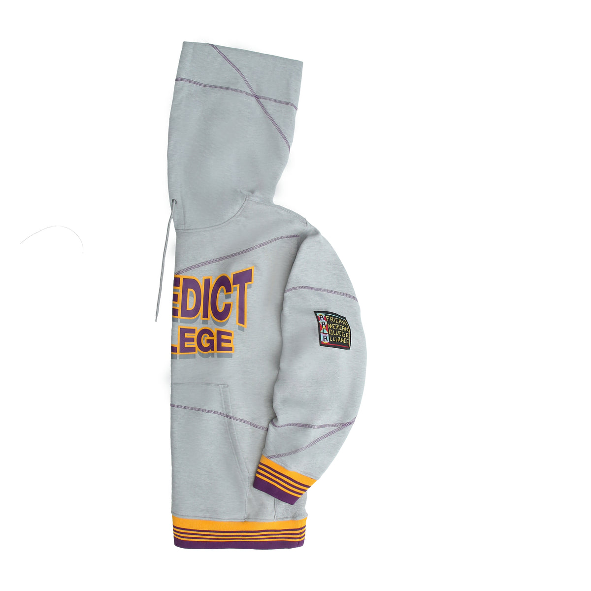 Benedict University 93 Frankenstein Hoodie MDH.Grey / Purple / Gold Benedict College Frankenstein Hoodie detail image