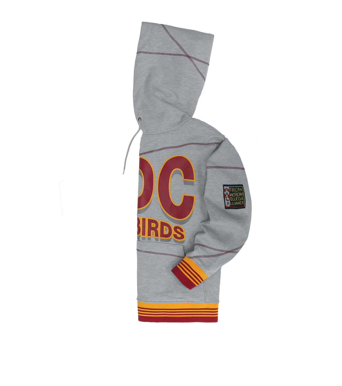 UDC Firebirds 93 Frankenstein Hoodie MDH.Grey / Red / Gold University of the District of Columbia Frankenstein Hoodie detail image