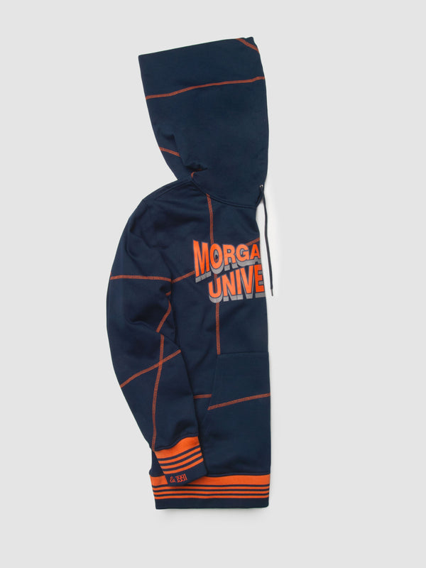Morgan State 93 Frankenstein Hoodie Navy/Orange Morgan State University Frankenstein Hoodie detail image