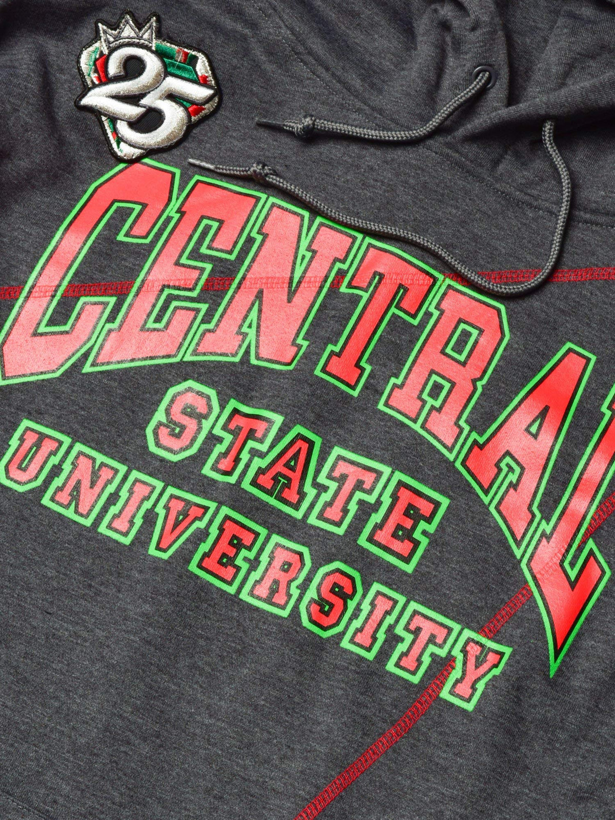 FTP Central State University 92 Frankenstein Stitched Hoodie Charcoal Grey/Red Frankenstein Hoodie detail image