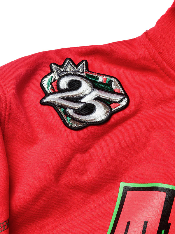 FTP Tuskegee University 92 Frankenstein Stitched Hoodie Red / Kelly Green Frankenstein Hoodie detail image