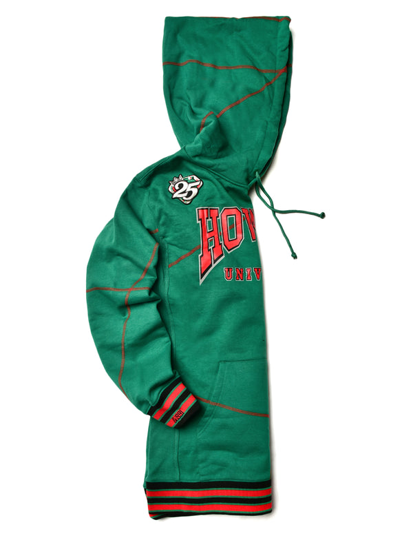 FTP Howard University 92 Frankenstein Stitched Hoodie Kelly Green / Red Frankenstein Hoodie detail image