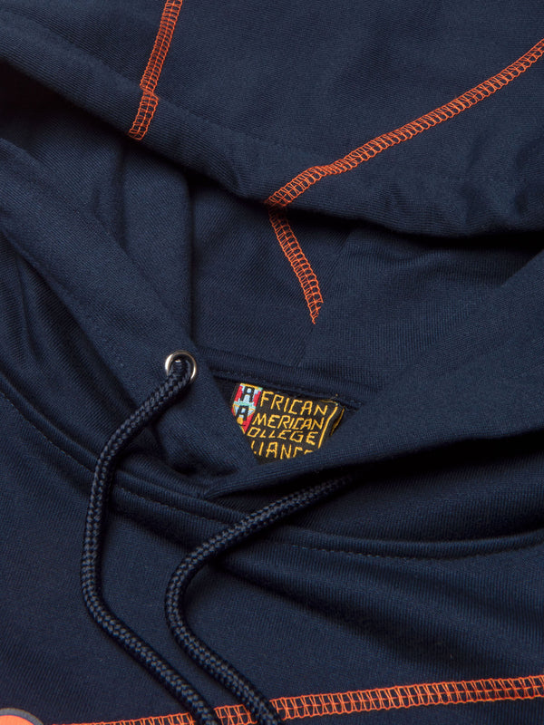 Morgan State 93 Frankenstein Hoodie Navy/Orange Morgan State University Frankenstein Hoodie detail image