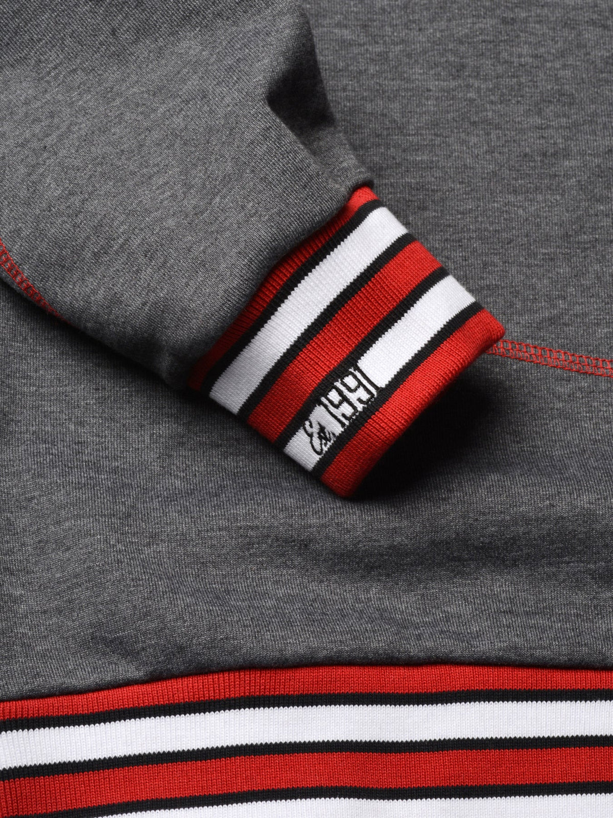 Clark Atlanta University Original '92 "Frankenstein" Crewneck Charcoal Grey/Red Frankenstein Crewneck detail image