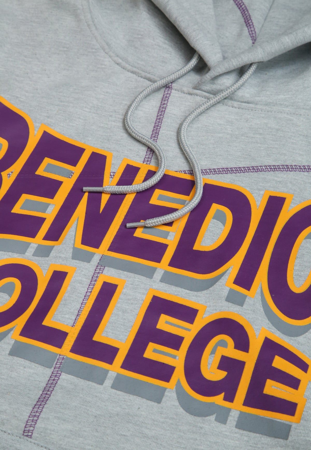 Benedict University 93 Frankenstein Hoodie MDH.Grey / Purple / Gold Benedict College Frankenstein Hoodie detail image