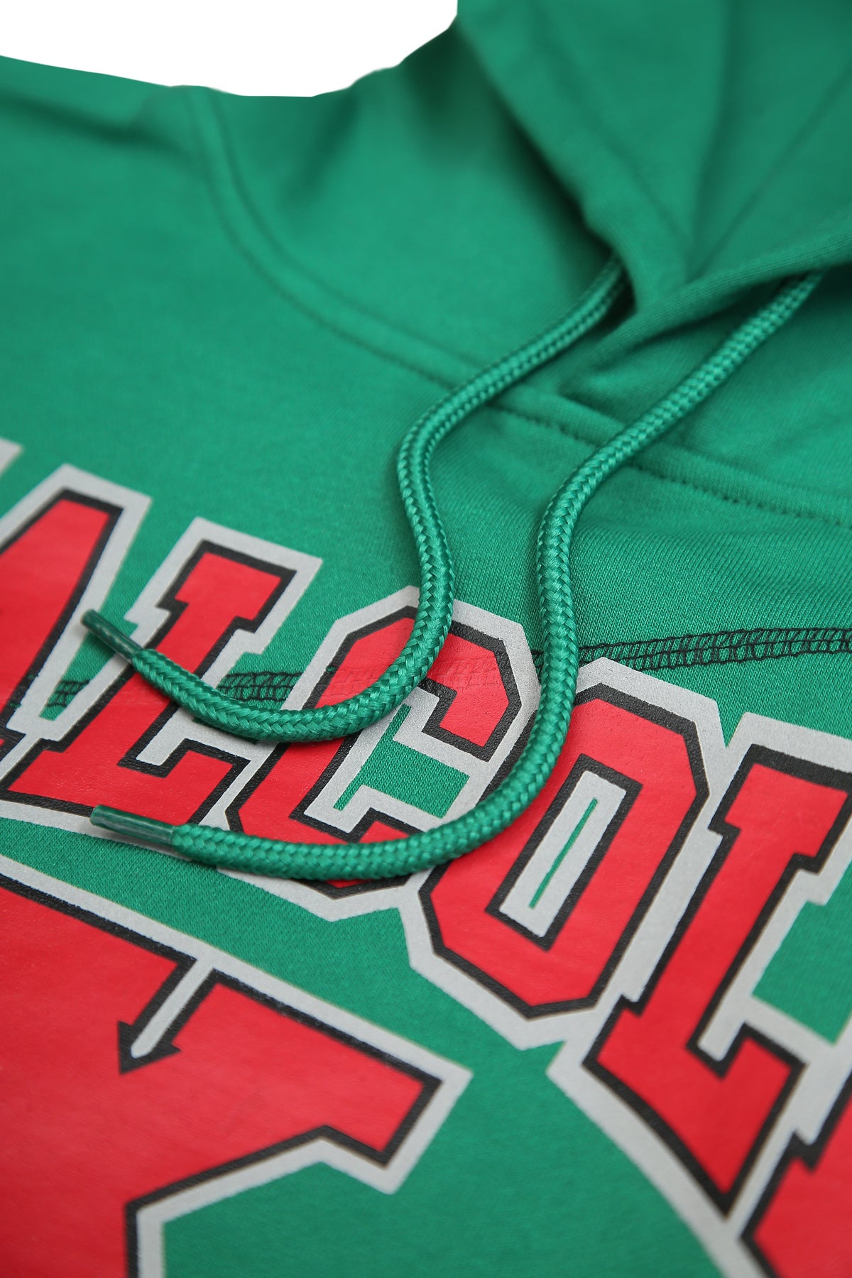30th Anniversary FTP Malcolm X Frankenstein Stitched Hoodie KellyGreen / Black Malcolm X College Frankenstein Hoodie detail image