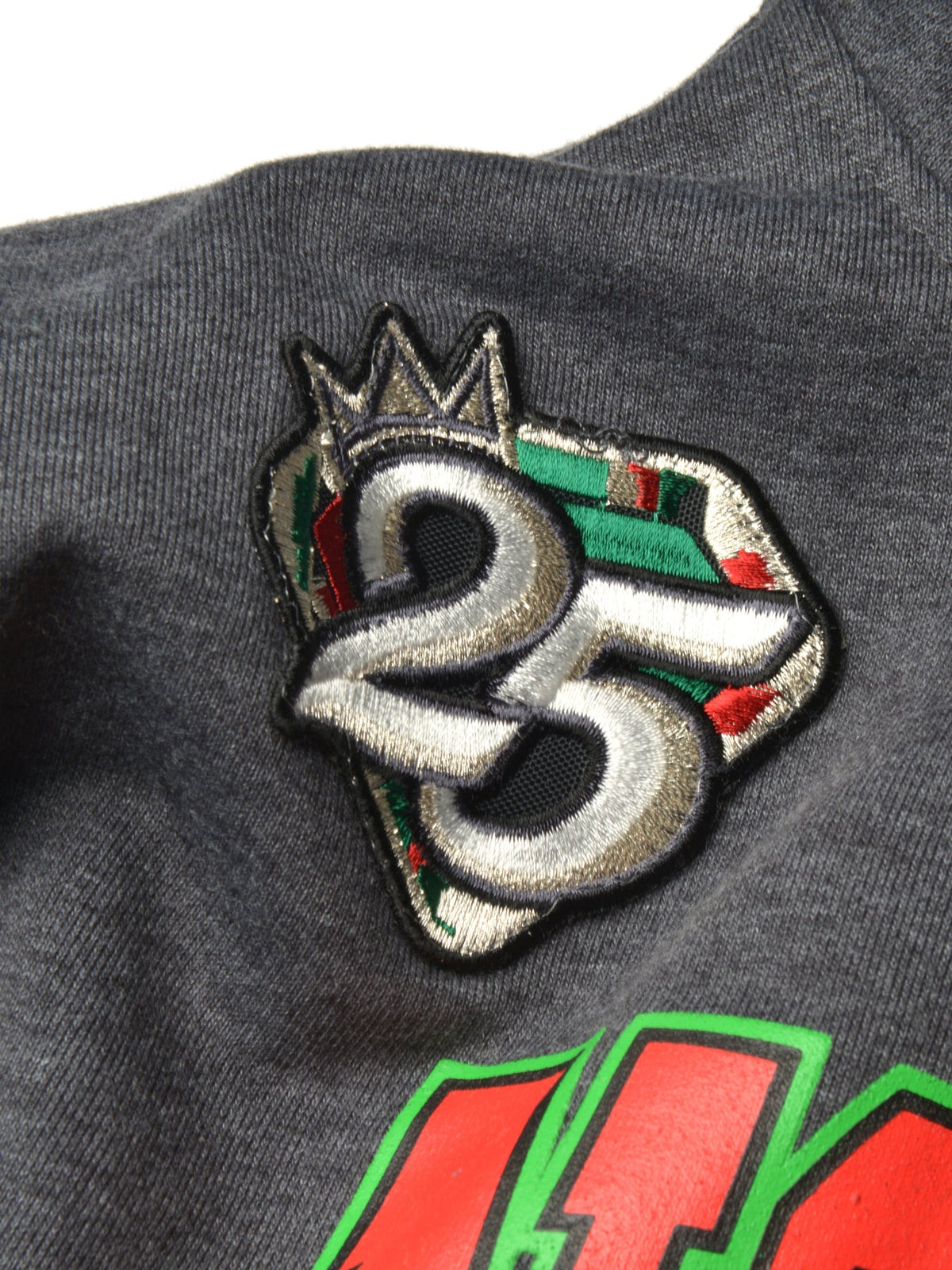 FTP Florida A&M University Original '92 Frankenstein Stitched Hoodie Charcoal Grey Kelly Green Frankenstein Hoodie detail image