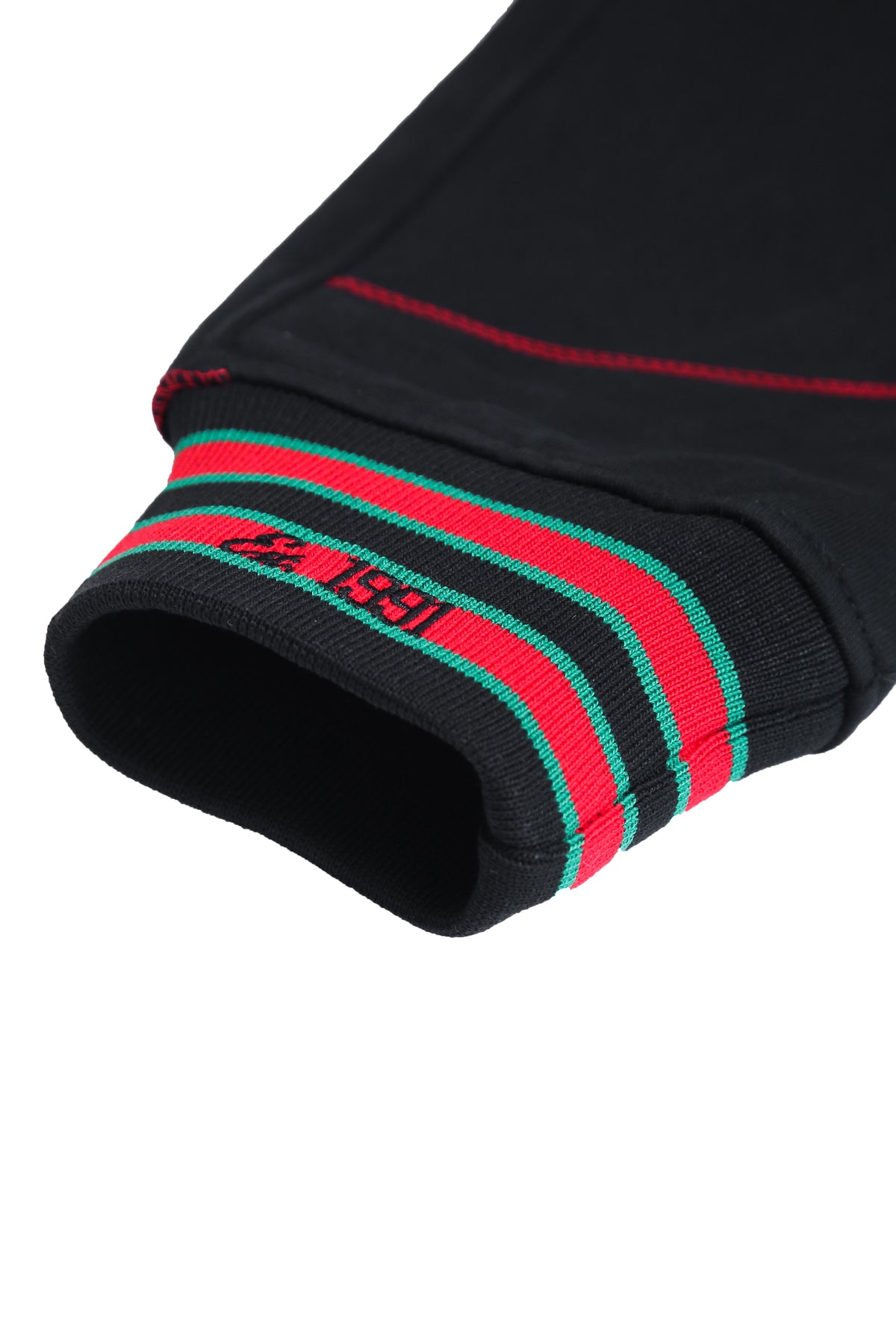 FTP Original 92 Frankenstein Stitched Sweatpants Black / Red Malcolm X College Frankenstein Sweatpants detail image