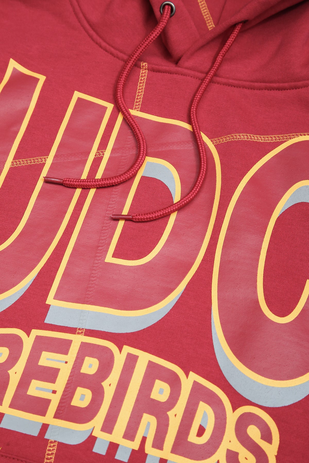 UDC FireBirds 93 Frankenstein Hoodie Red/Gold University of the District of Columbia Frankenstein Hoodie detail image