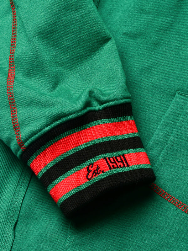 FTP Howard University 92 Frankenstein Stitched Hoodie Kelly Green / Red Frankenstein Hoodie detail image