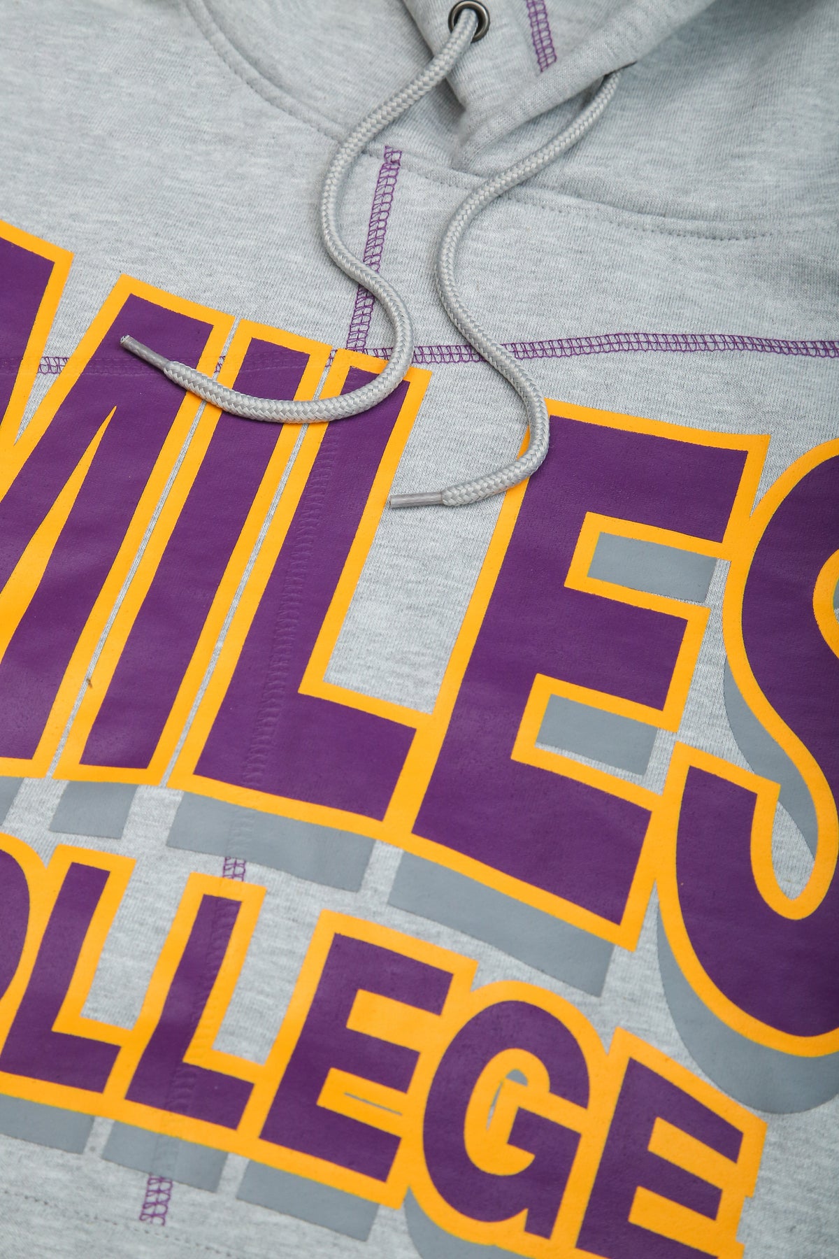 Miles University 93 Frankenstein Hoodie MDH.Grey / Purple / Gold Miles College Frankenstein Hoodie detail image