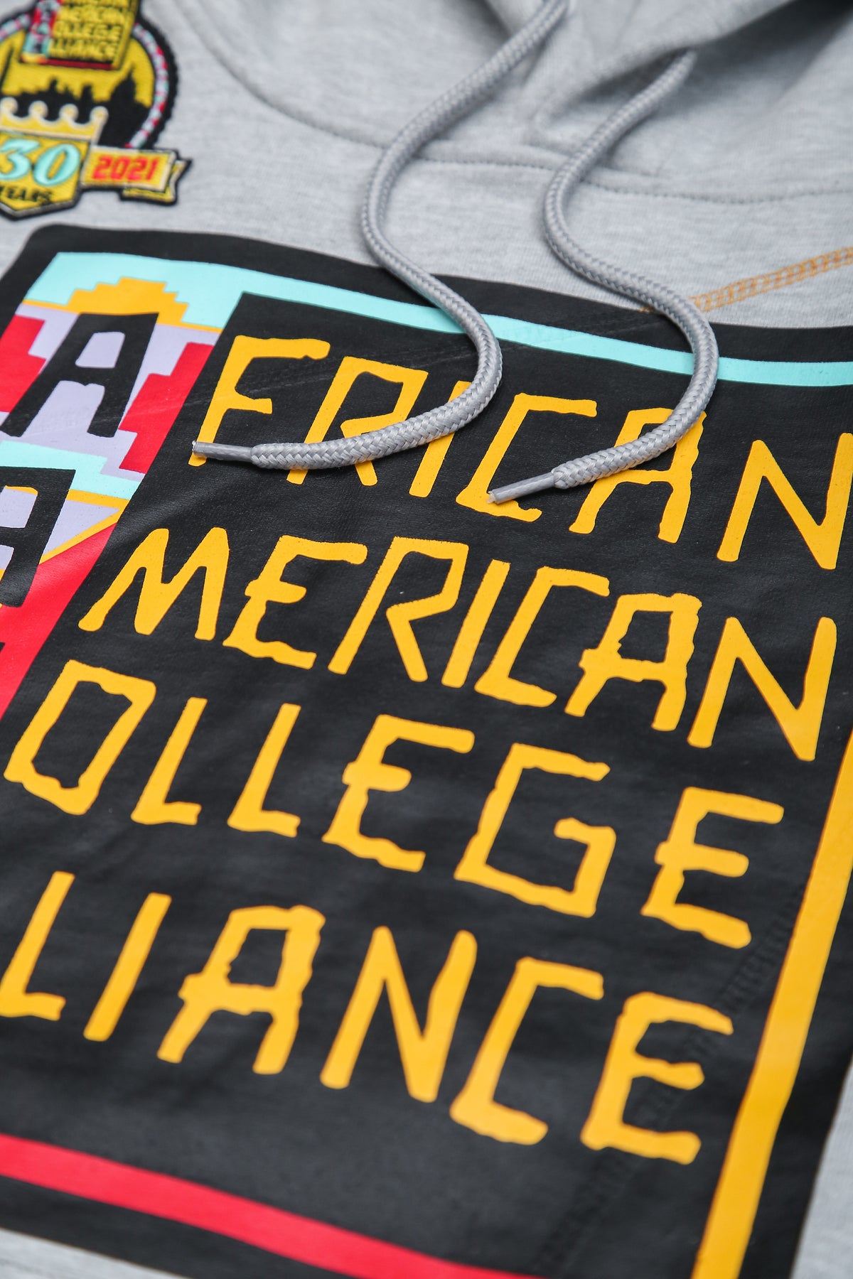 30th Anniversary AACA Frankenstein Stitched Hoodie MDH.Grey / Gold Frankenstein Hoodie detail image