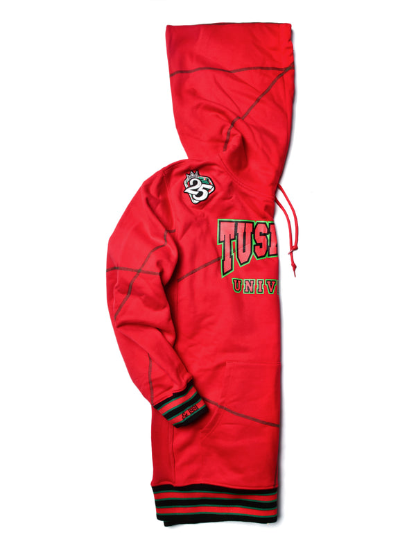 FTP Tuskegee University 92 Frankenstein Stitched Hoodie Red / Kelly Green Frankenstein Hoodie detail image