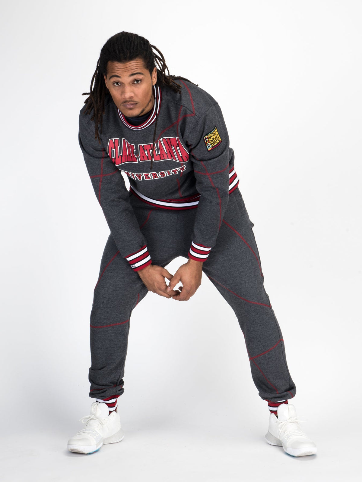 Clark Atlanta University Original '92 "Frankenstein" Crewneck Charcoal Grey/Red Frankenstein Crewneck detail image