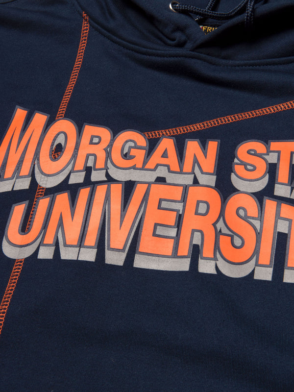 Morgan State 93 Frankenstein Hoodie Navy/Orange Morgan State University Frankenstein Hoodie detail image