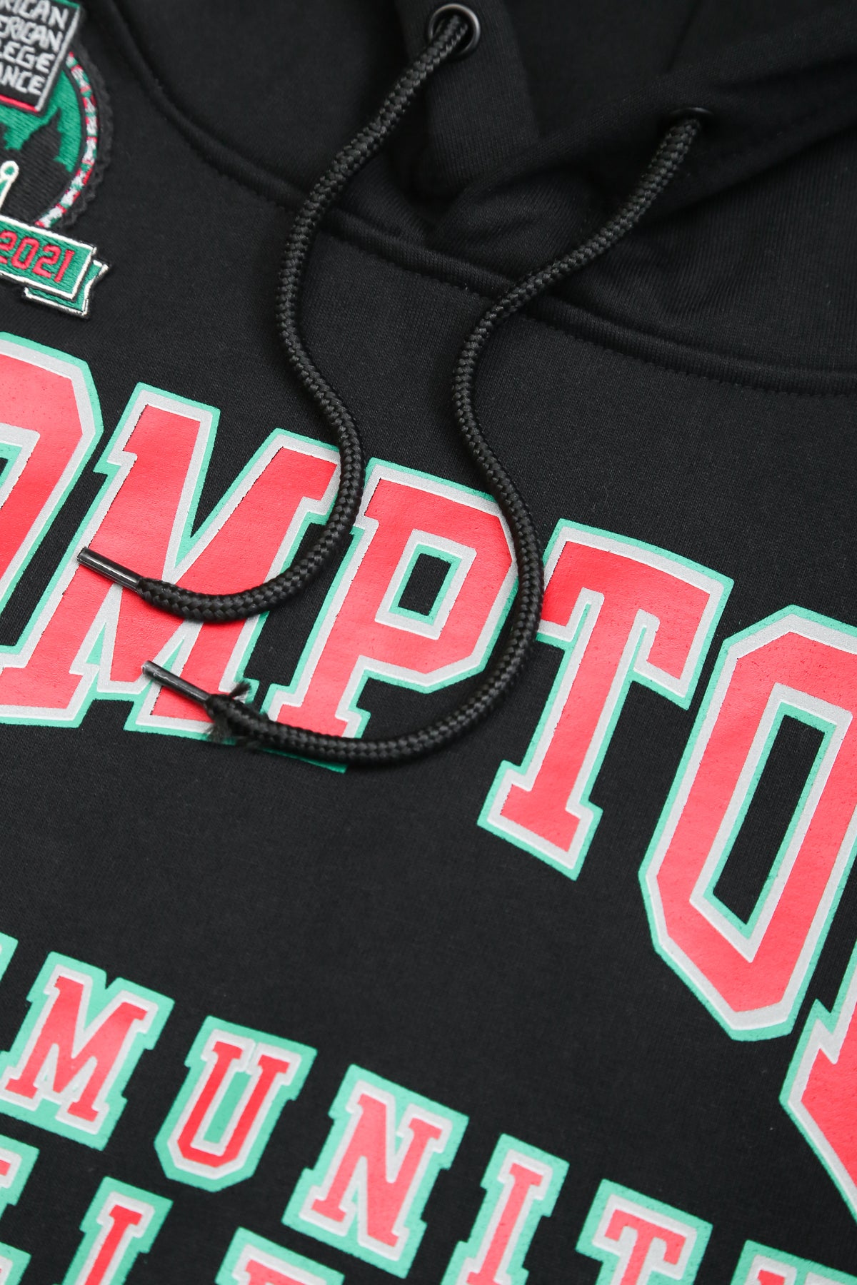 30th Anniversary FTP Compton Community College Hoodie All Black Compton College Classic Hoodie detail image