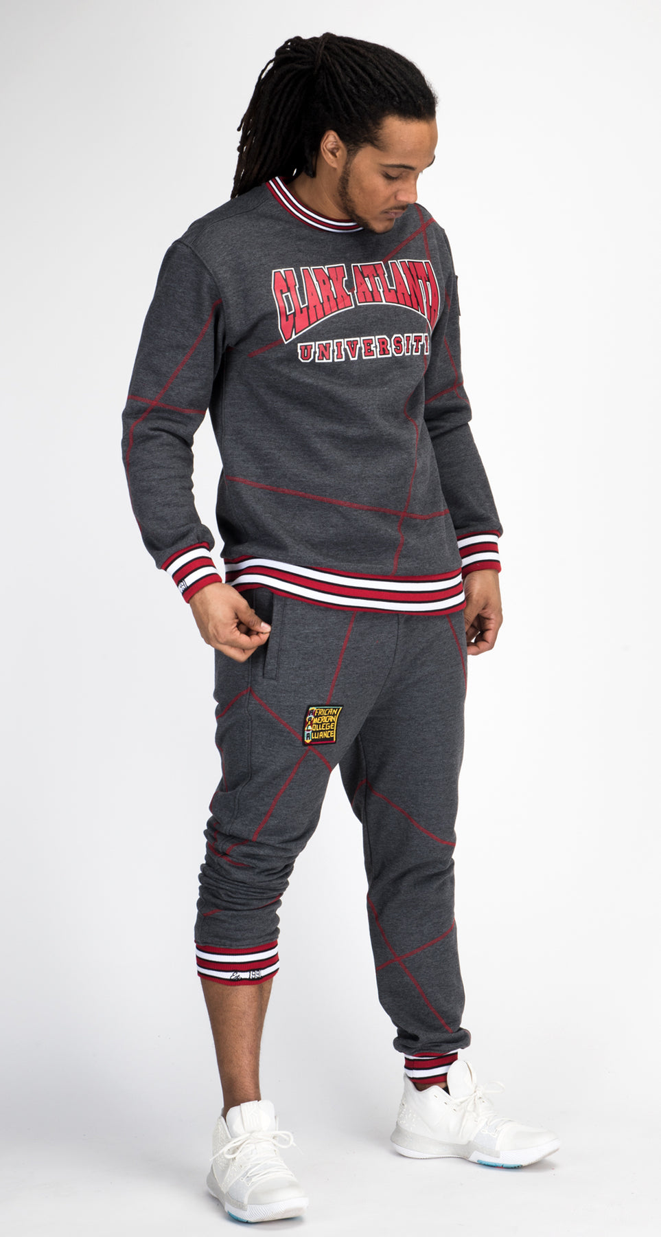 Clark Atlanta University Original '92 "Frankenstein" Crewneck Charcoal Grey/Red Frankenstein Crewneck detail image
