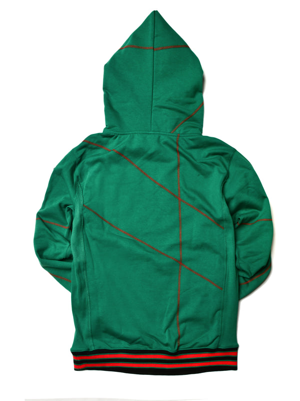 FTP Howard University 92 Frankenstein Stitched Hoodie Kelly Green / Red Frankenstein Hoodie detail image
