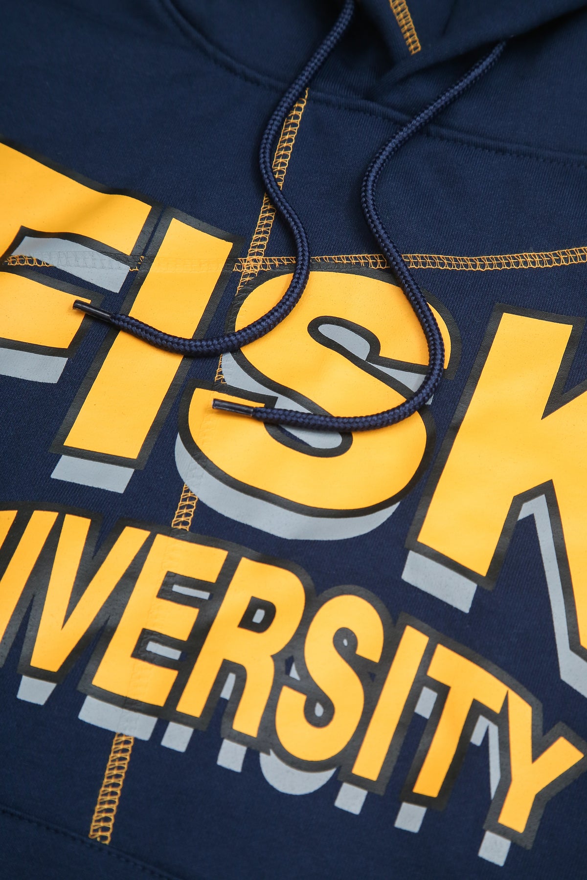 FISK 93 Frankenstein Hoodie Navy/Gold Fisk University Frankenstein Hoodie detail image