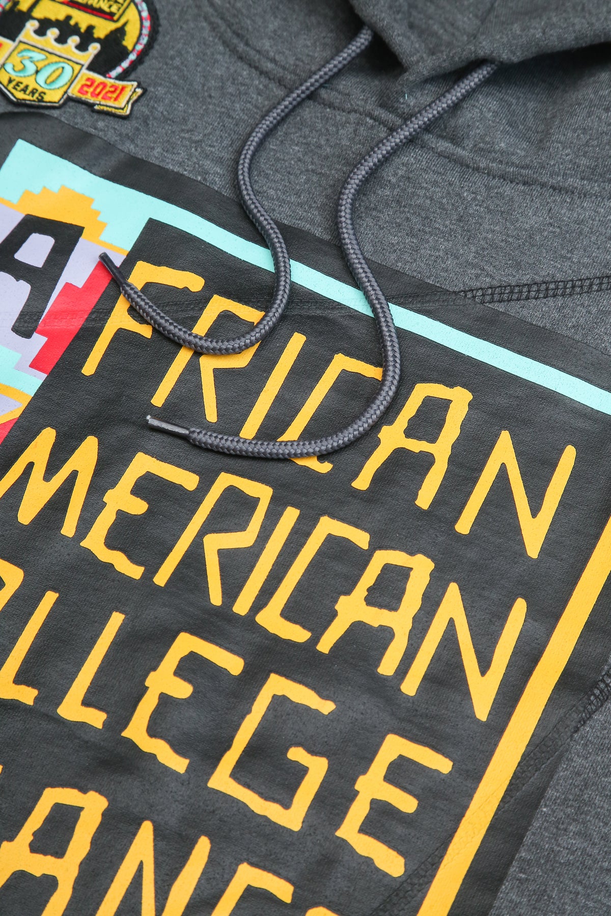 30th Anniversary AACA Frankenstein Stitched Hoodie Charcoal/Black Frankenstein Hoodie detail image