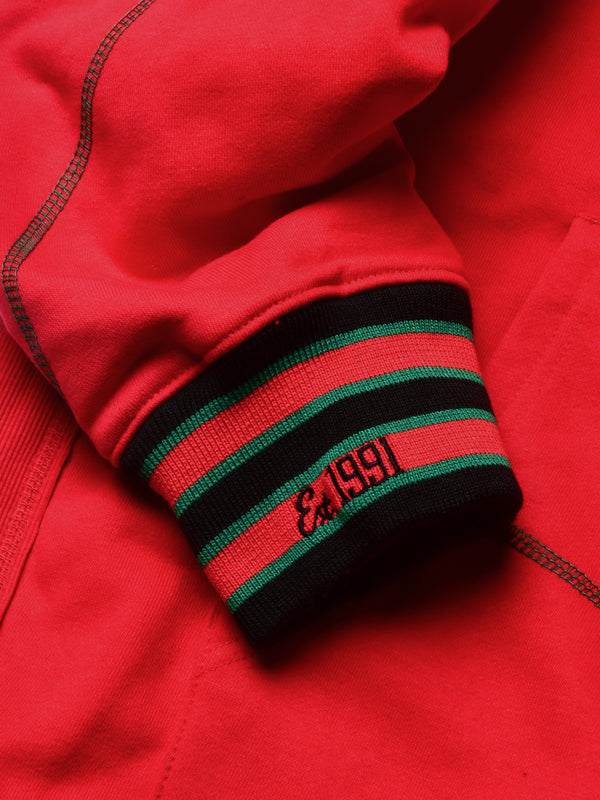 FTP Tuskegee University 92 Frankenstein Stitched Hoodie Red / Kelly Green Frankenstein Hoodie detail image
