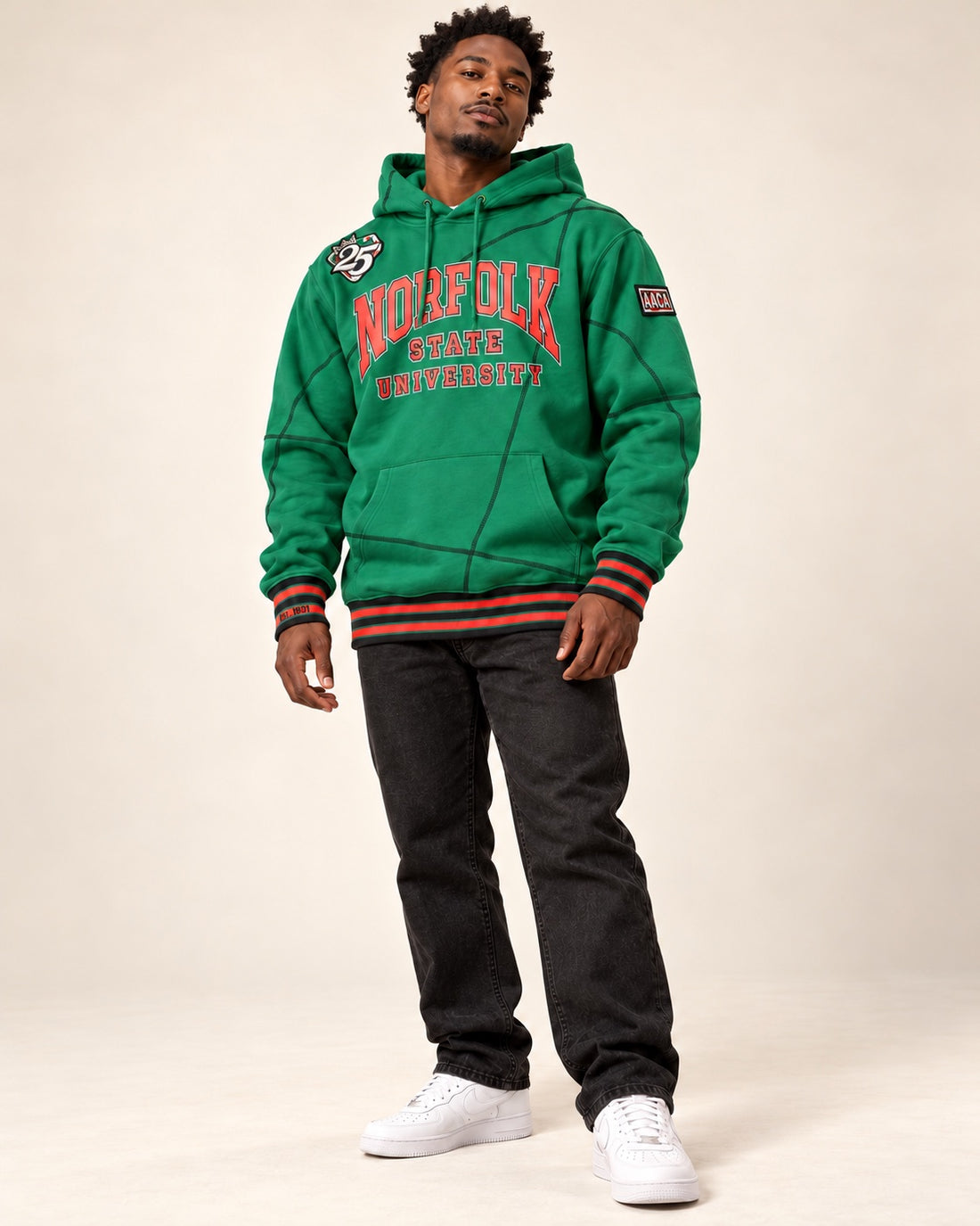 FTP Norfolk State Original 92 Frankenstein Stitched Hoodie Kelly Green/Black