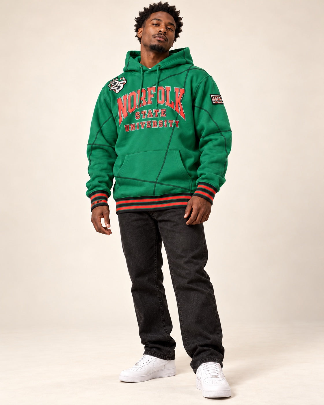 FTP Norfolk State Original 92 Frankenstein Stitched Hoodie Kelly Green/Black