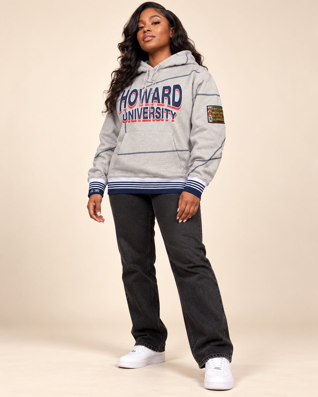 Howard University 93 Frankenstein Hoodie MDH.Grey / Navy