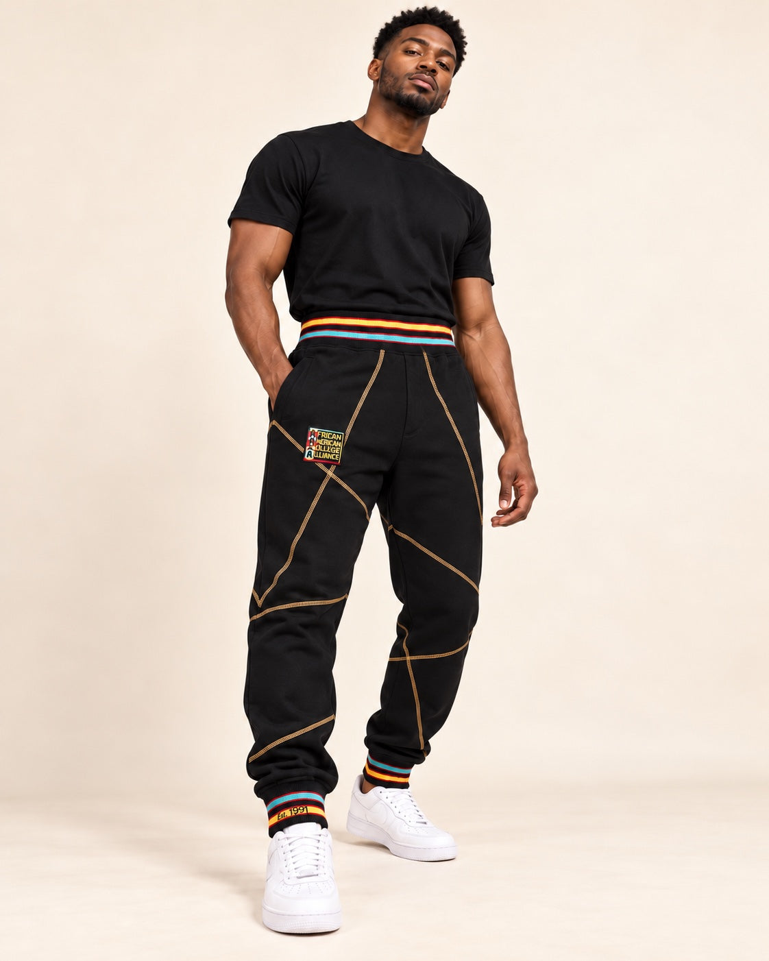 AACA Original 92 Frankenstein Stitched Sweatpants Black/Gold