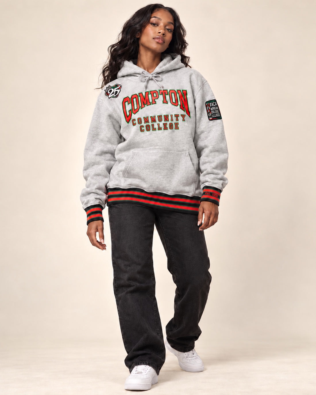 FTP Compton Community College Classic 91 Hoodie MDH. Grey