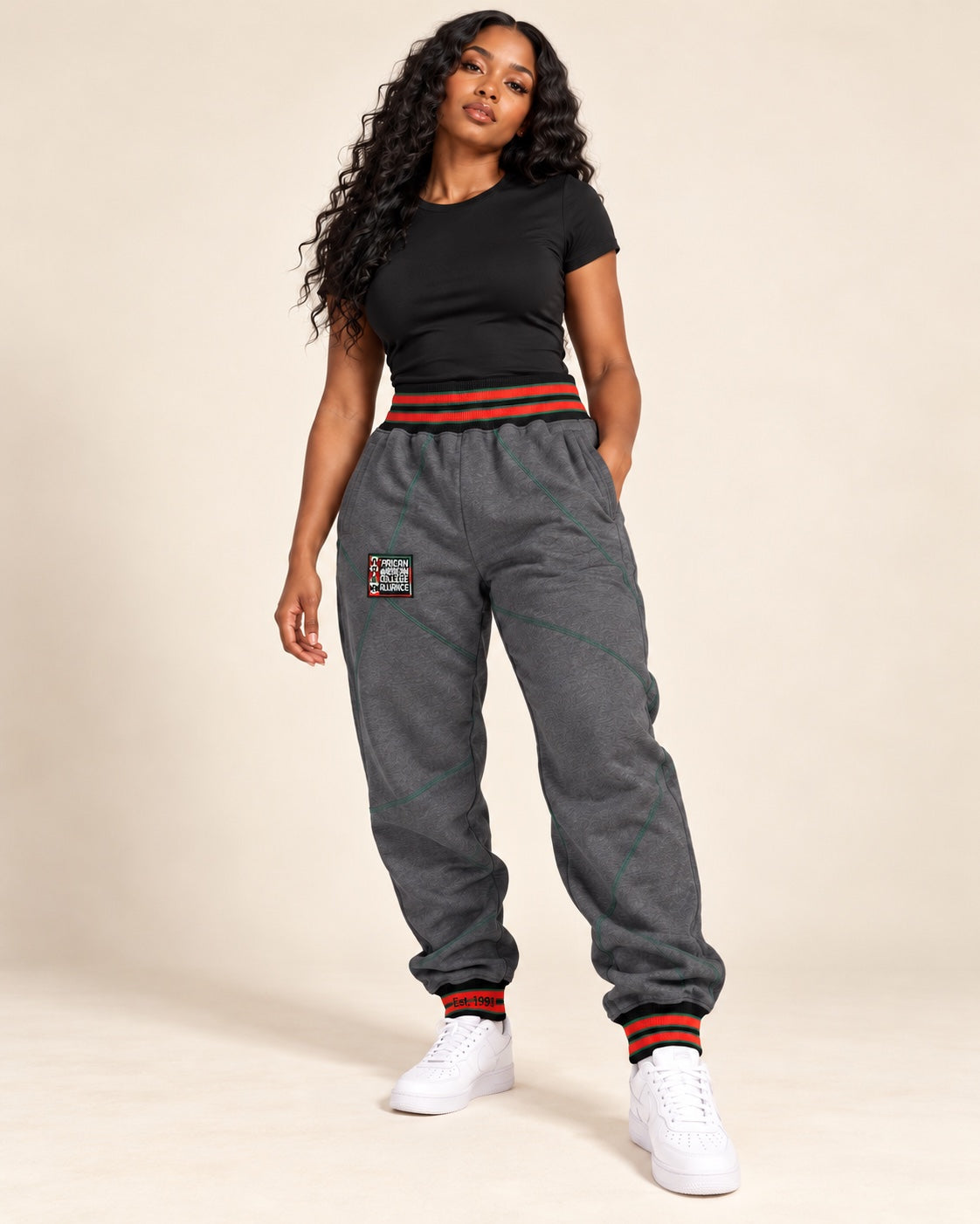 FTP Original 92 Frankenstein Stitched Sweatpants Charcoal Grey/Kelly Green