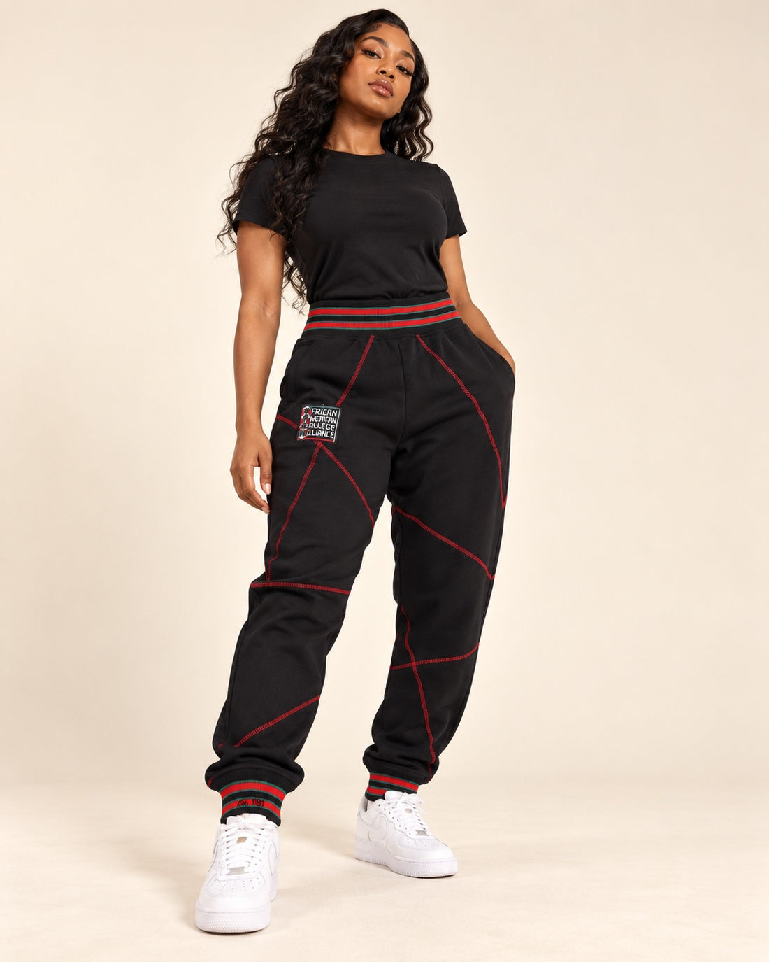 FTP Original 92 Frankenstein Stitched Sweatpants Black / Red