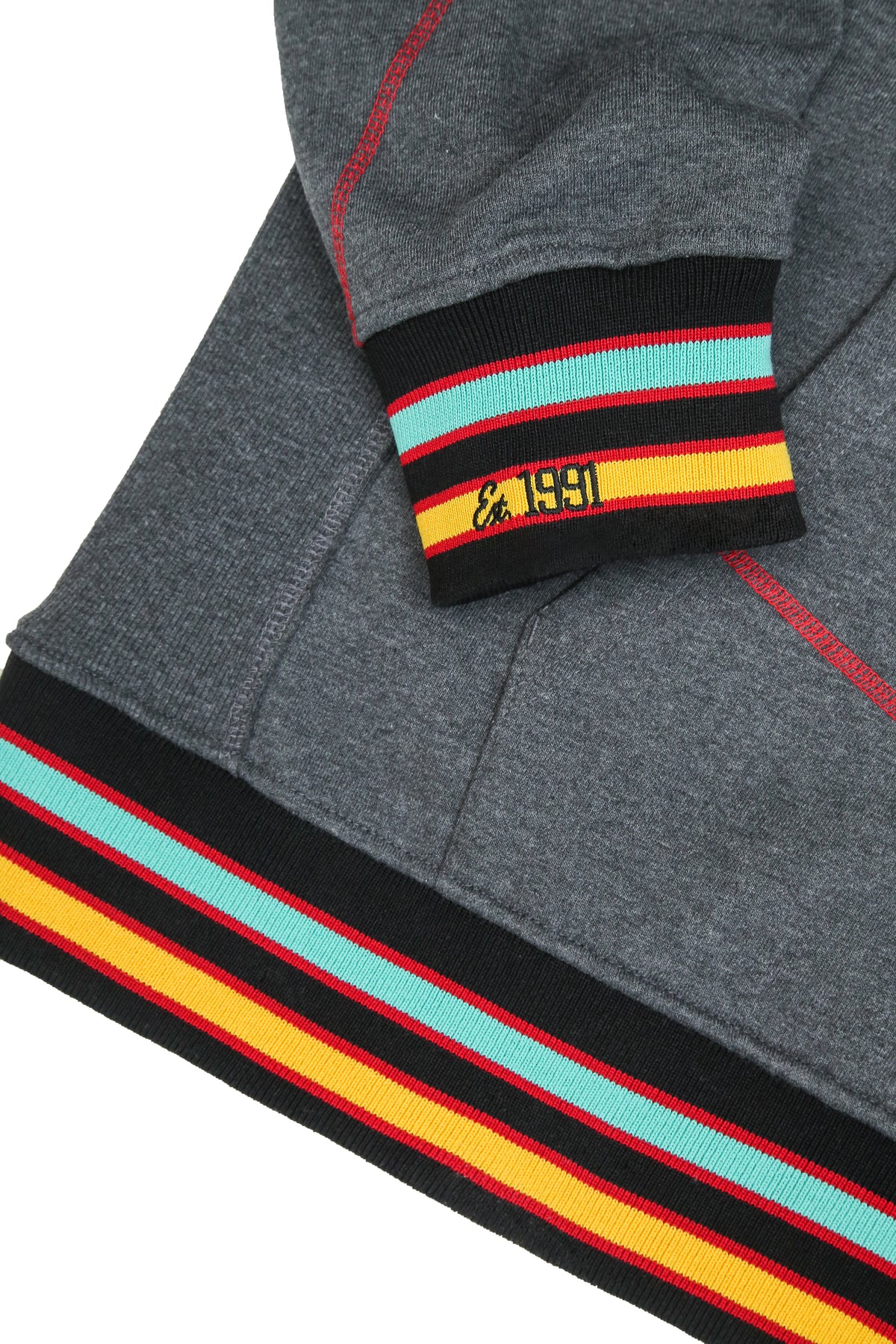 30th Anniversary AACA Frankenstein Stitched Hoodie Charcoal/Red Frankenstein Hoodie detail image