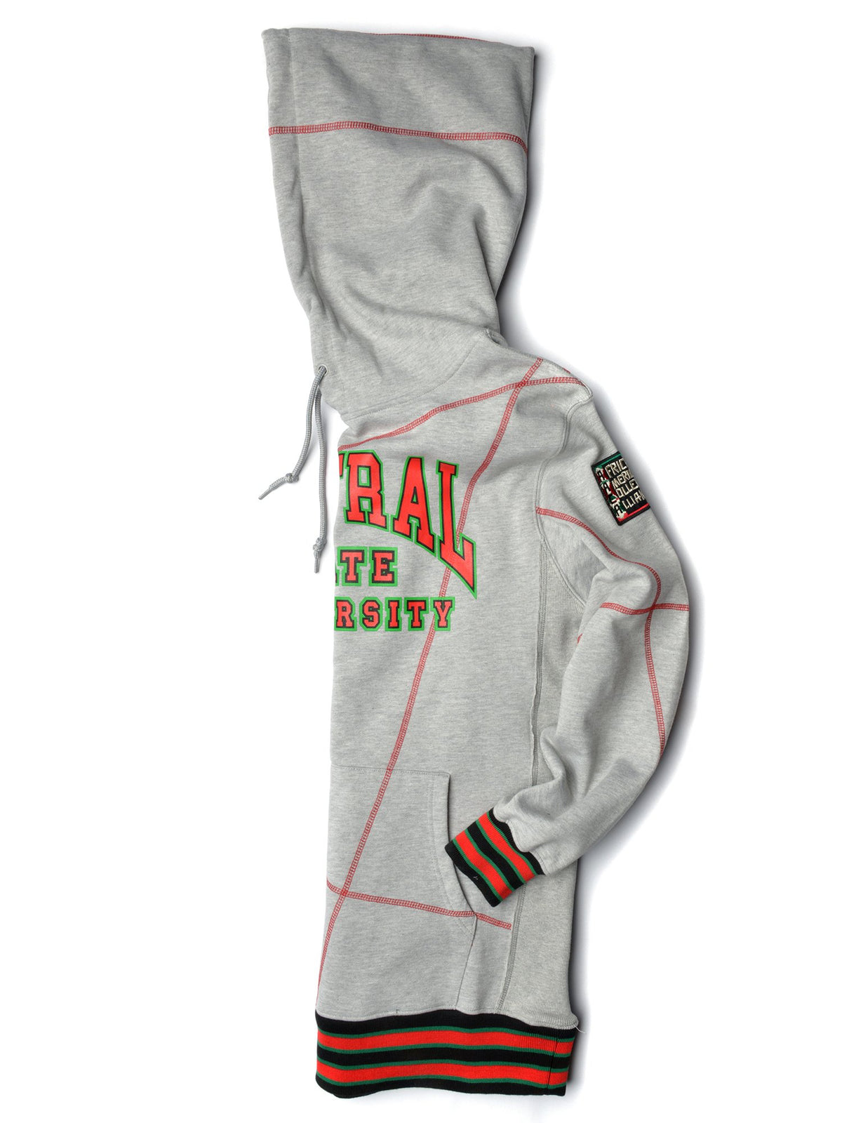 FTP Central State University Original 92 Frankenstein Stitched Hoodie MDH. Grey / Red Frankenstein Hoodie detail image